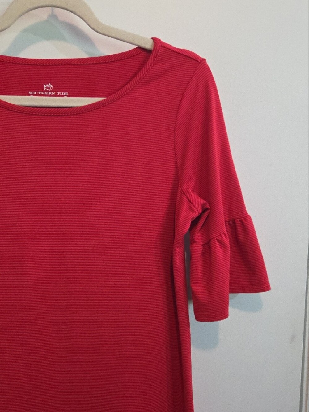 Southern Tide Red Ruffle-Sleeve Dress - Picture 2 of 3